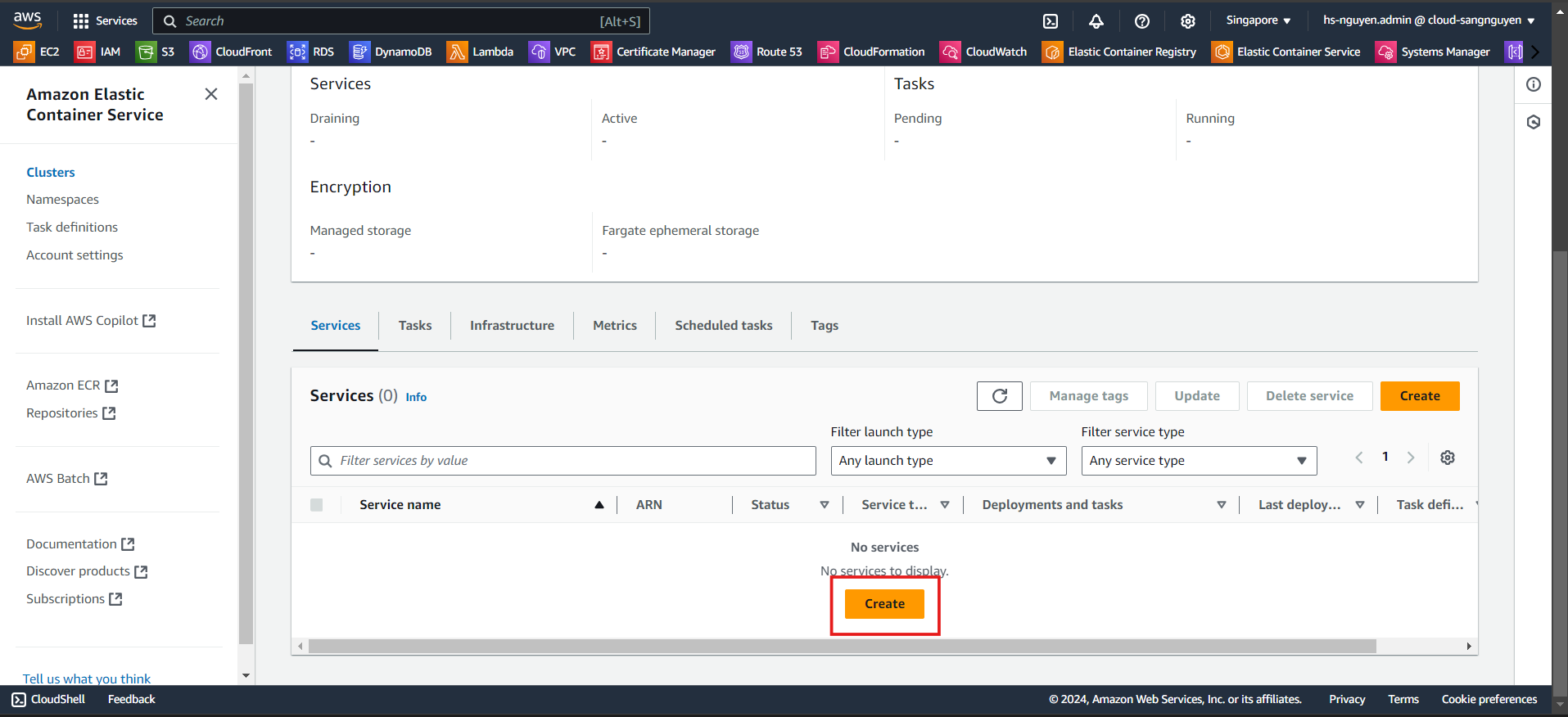create service cluster