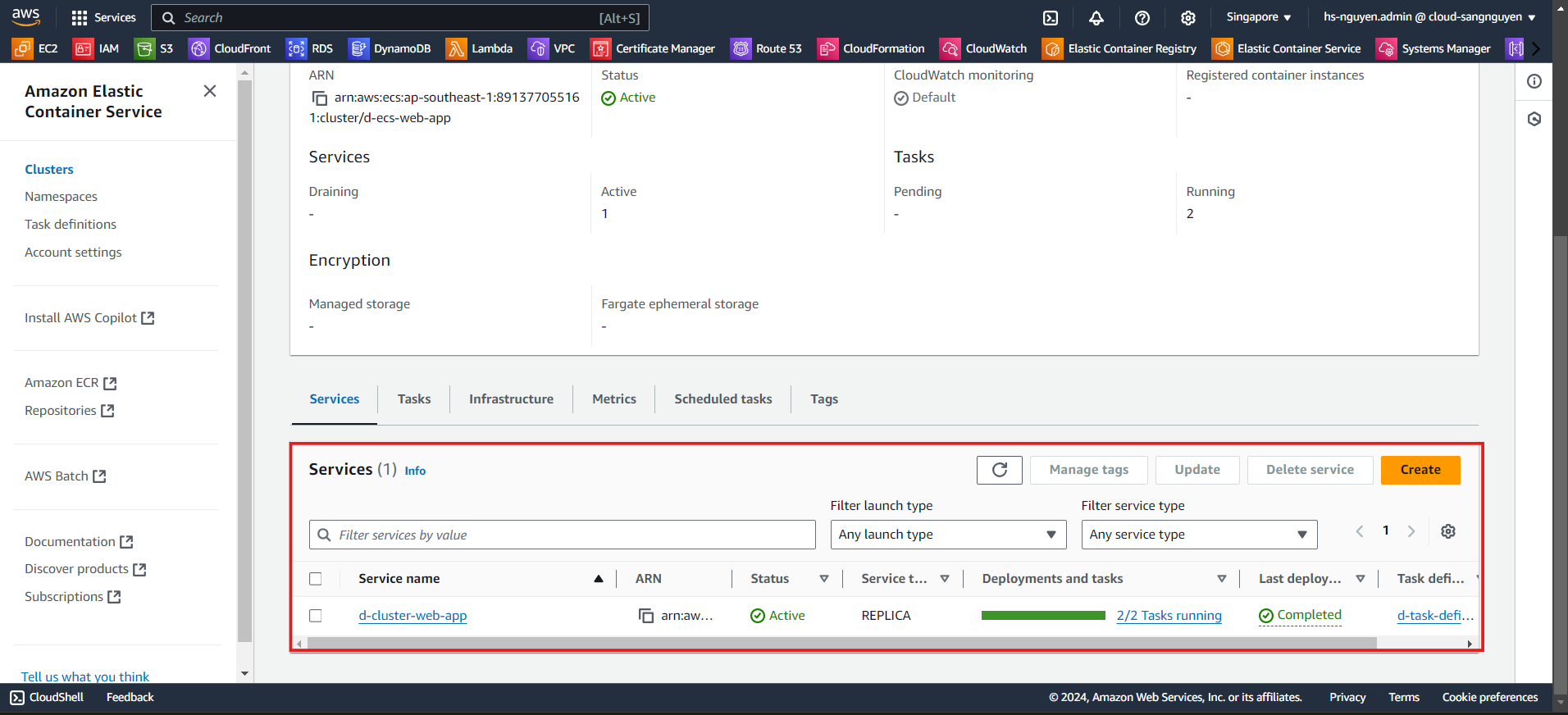 Running task completed